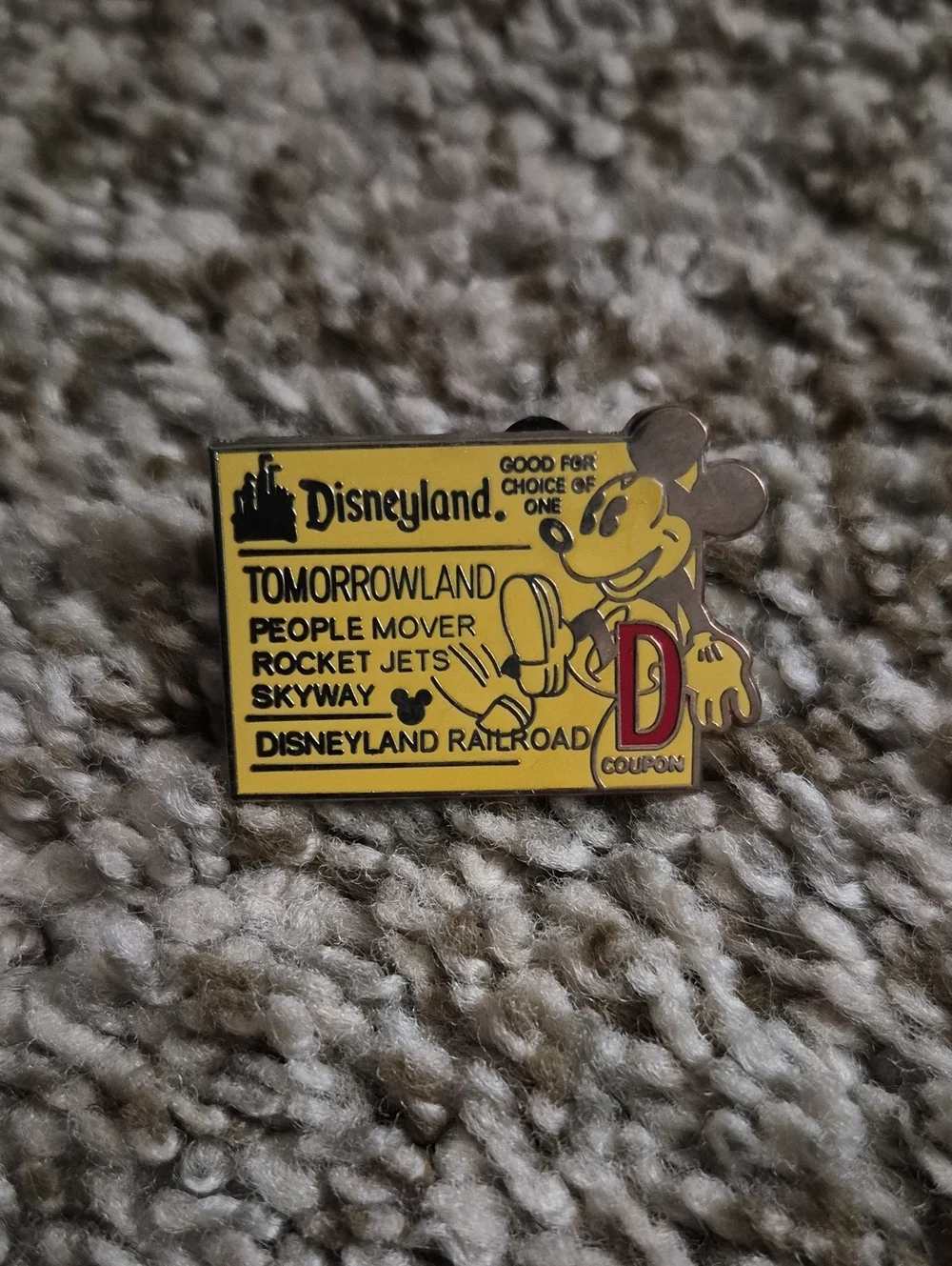 Disneyland D Ticket Pin